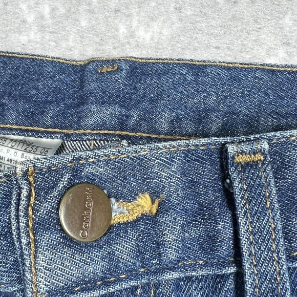 Carhartt Jeans Relaxed Fit Men’s Size 44X 32 Dark Blue Denim Straight Leg Baggy - Picture 6 of 13